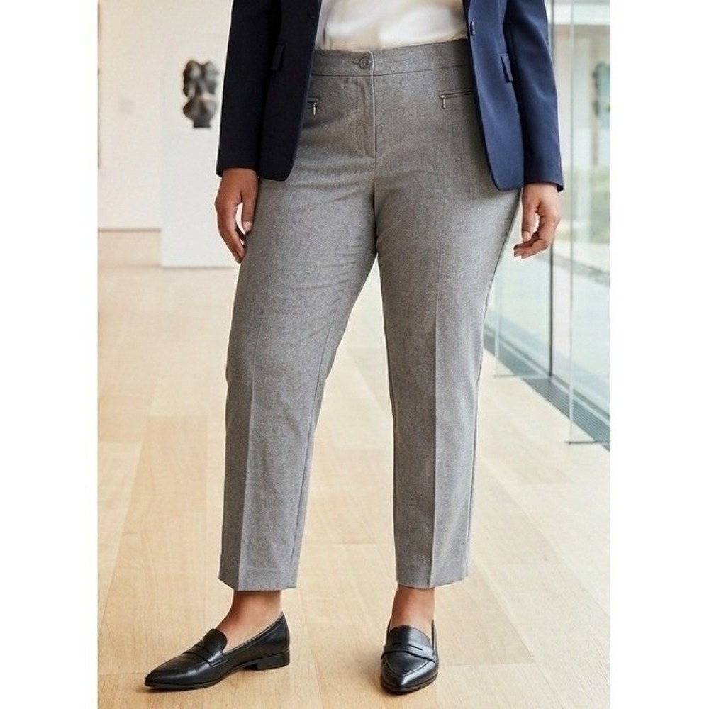 Rekucci Curvy Tapered Leg Pants Women's Plus 16WP Slim Gray Office Career NWT